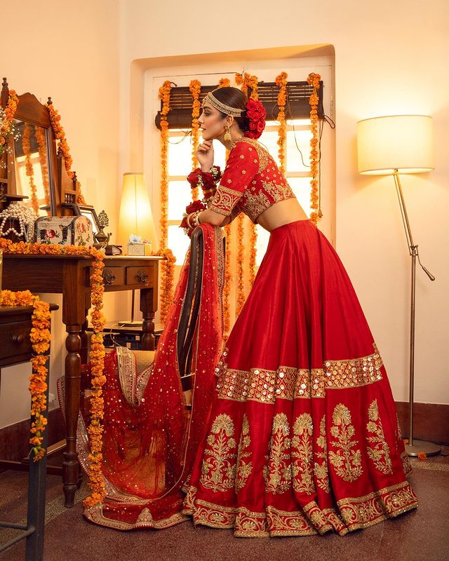 Maya Ali Looks Regal In A Gorgeous Red Bridal Ensemble