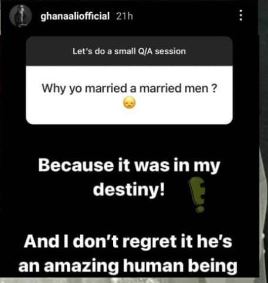 Ghana Ali's Opinion On Marrying a Married Man