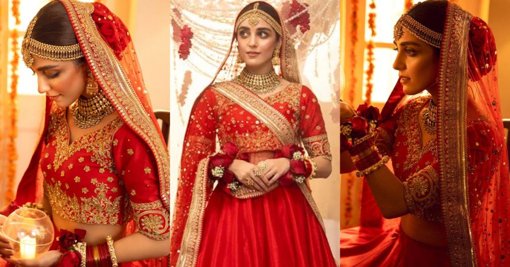 Maya Ali Looks Regal In A Gorgeous Red Bridal Ensemble