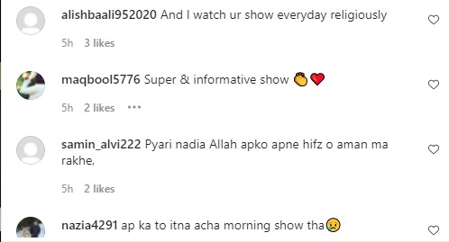 Nadia Khan Shared Why She Left Morning Show