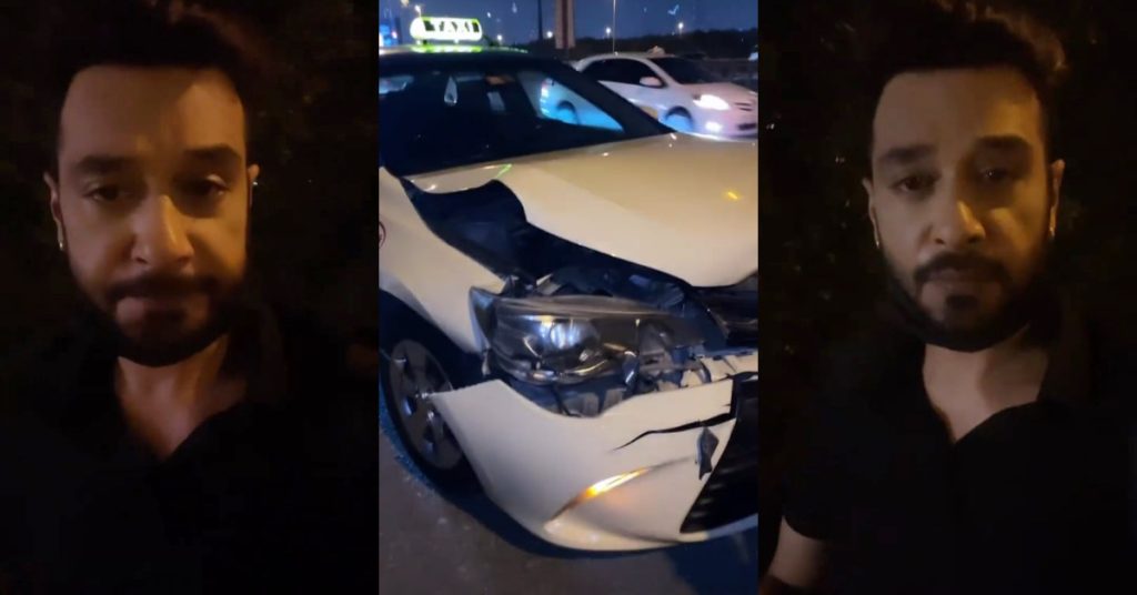 Faysal Quraishi Escapes A Car Accident In Dubai