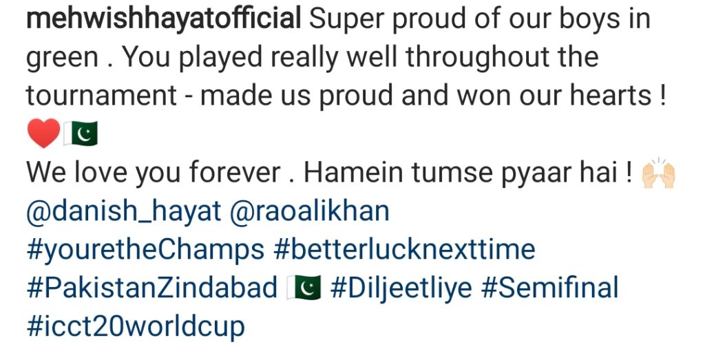 Pakistani Celebrities Supporting Team Pakistan After Recent Defeat