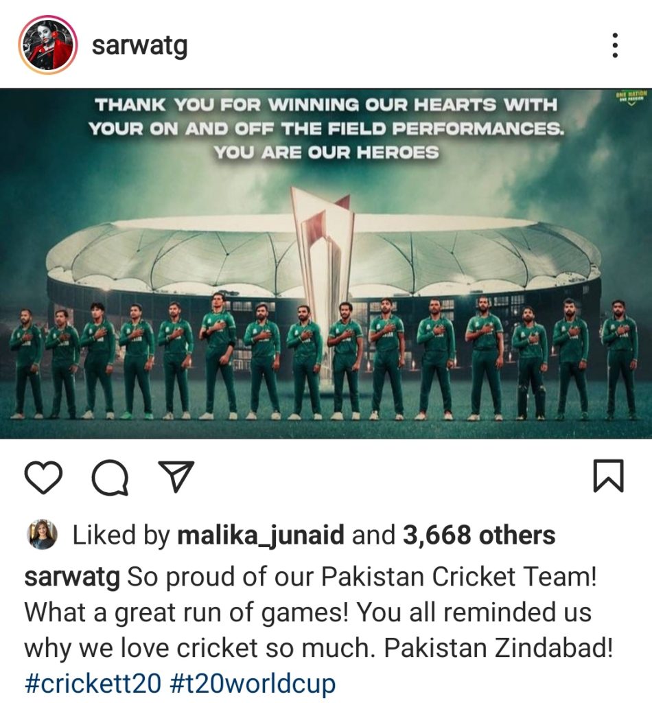 Pakistani Celebrities Supporting Team Pakistan After Recent Defeat