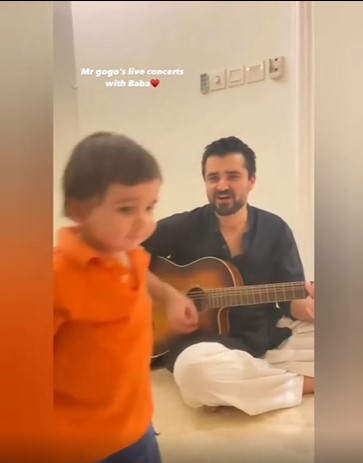 Adorable Video Of Hamza Ali Abbasi Jamming With Son