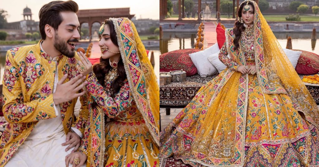Mina Kashif Lastest Bridal Collection Featuring Aima Baig And Shahbaz Shigri