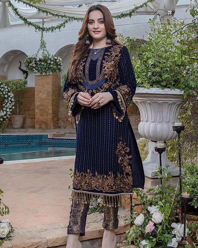 Aiman Khan Looks Ethreal In Winter Velvet Collection By Azure