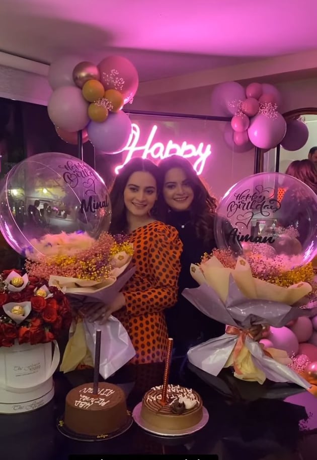 Inside Aiman Khan And Minal Khan's Surprise Birthday Party