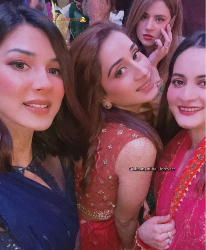 Aiman Khan And Muneeb Butt Spotted At A Wedding