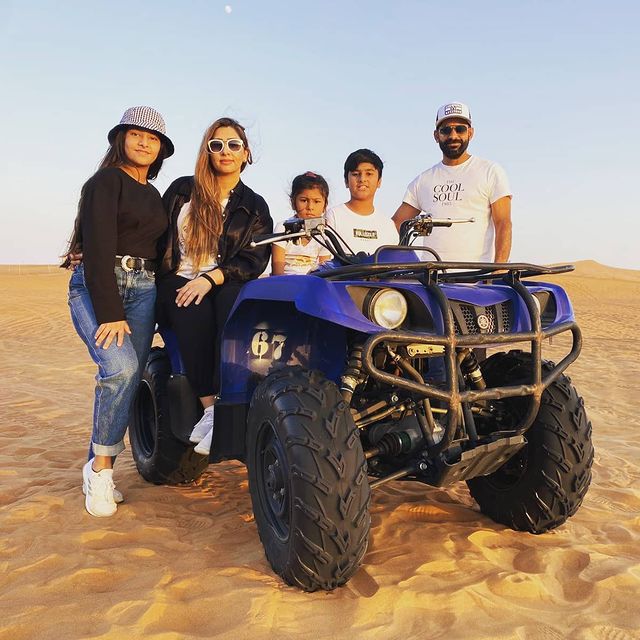 Muhammad Hafeez Exploring Desert Of Dubai With Family