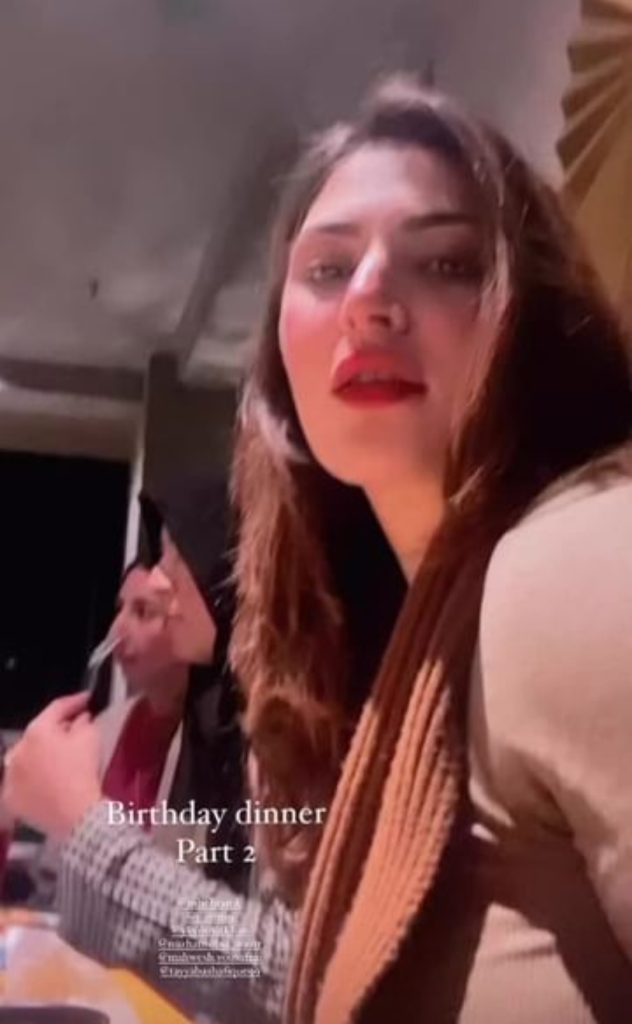 Naimal Khawar Celebrating Birthday With Freinds