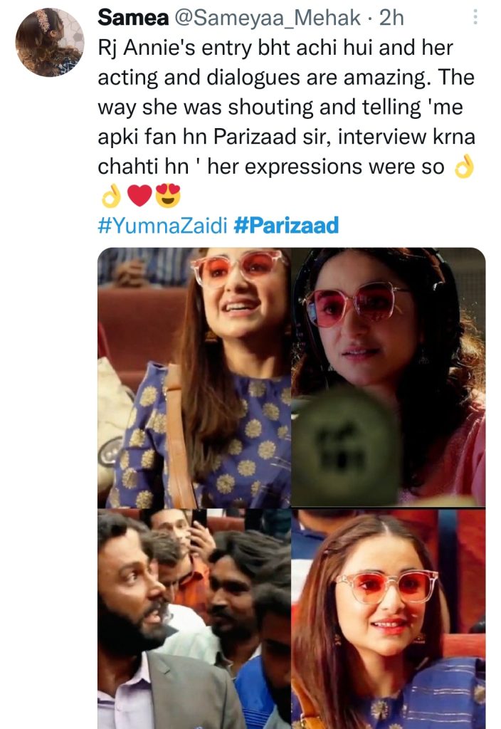 Fans Loving The Entry of Yumna Zaidi In Parizaad