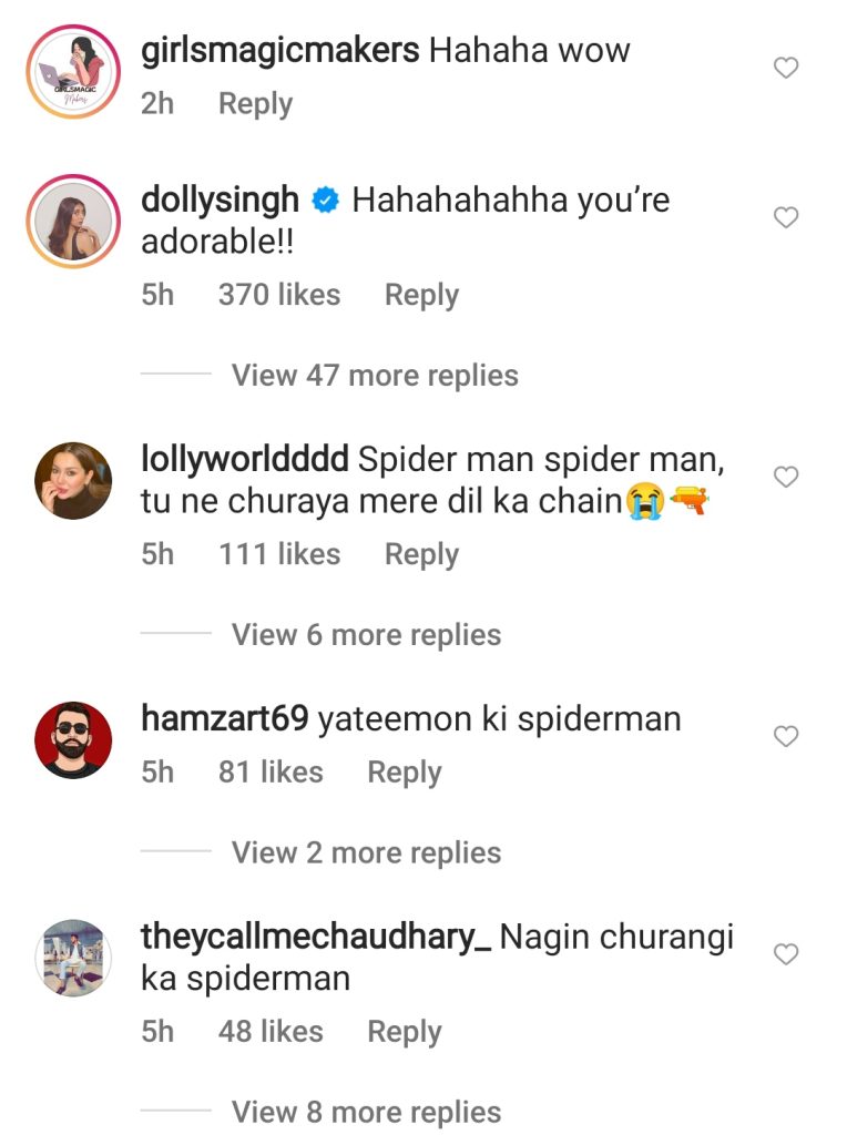 Public Reacts to Hania Aamir Donning Spider Man Attire