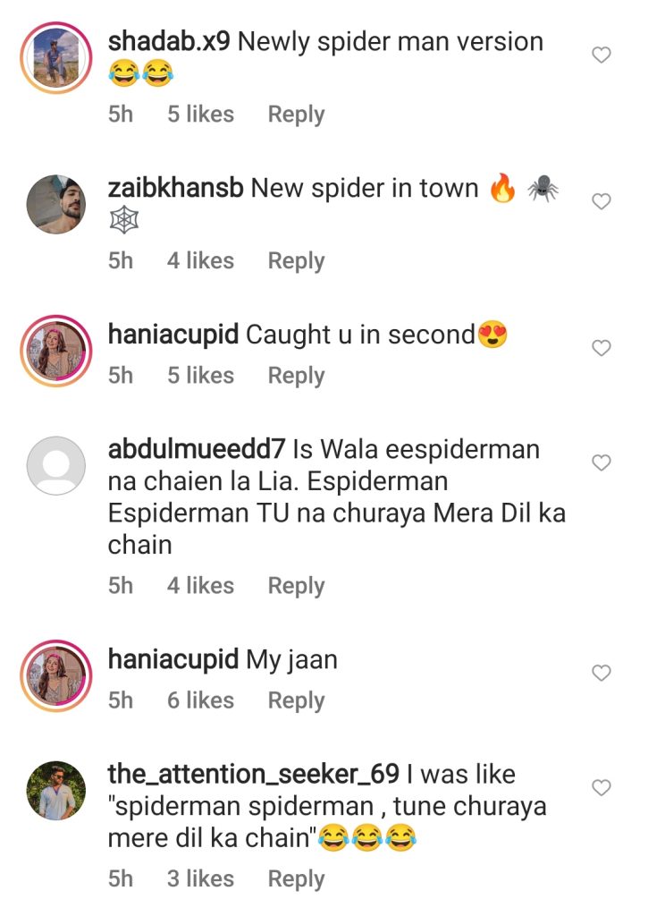 Public Reacts to Hania Aamir Donning Spider Man Attire