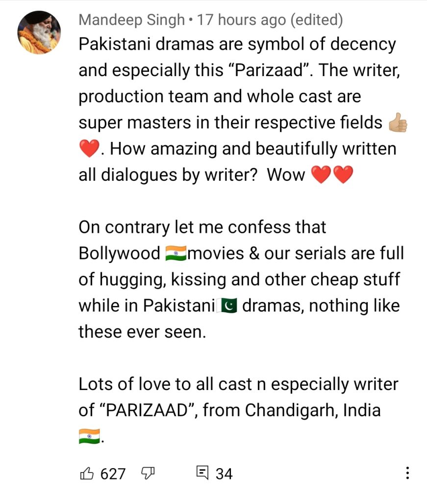 Indian Viewers Show Their Love for Parizaad