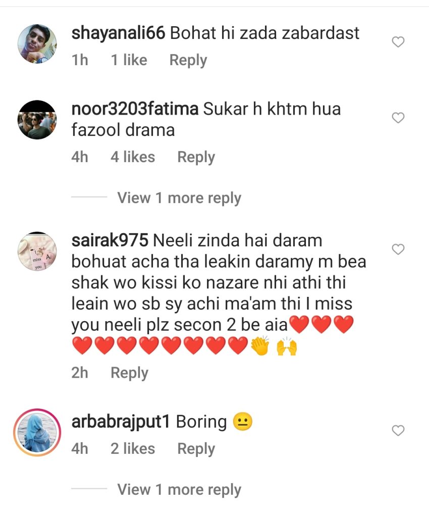 Neeli Zinda Hai Last Episode Public Reaction