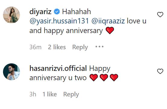 Iqra Aziz Pens Down A Cutest Anniversary Wish For Yasir Hussain