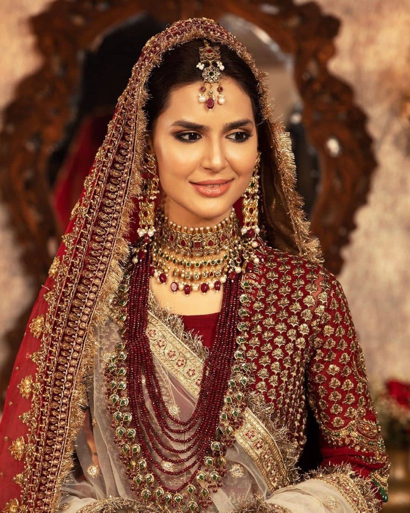 Madiha Imam Dons Beautiful Traditional Red Bridal Wear