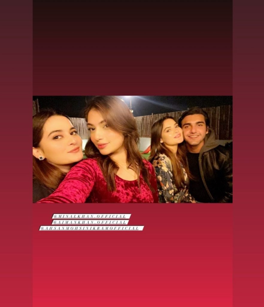 Aiman Khan And Minal Khan Having Some Quality Time With Friends