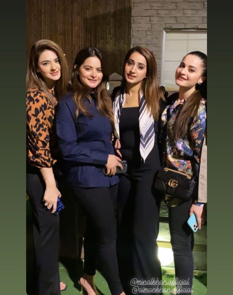 Aiman Khan And Minal Khan Having Some Quality Time With Friends