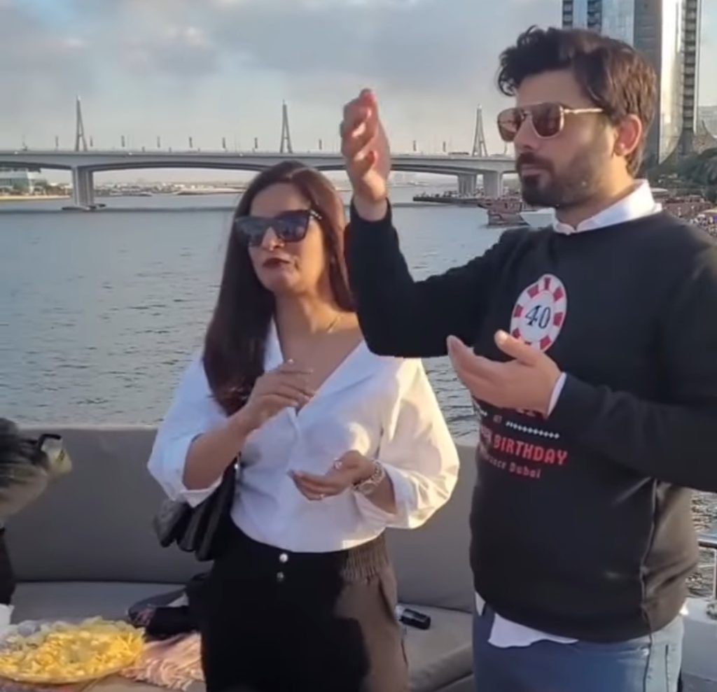 Fawad Khan Cuts His 40th Birthday Cake With Friends In Dubai