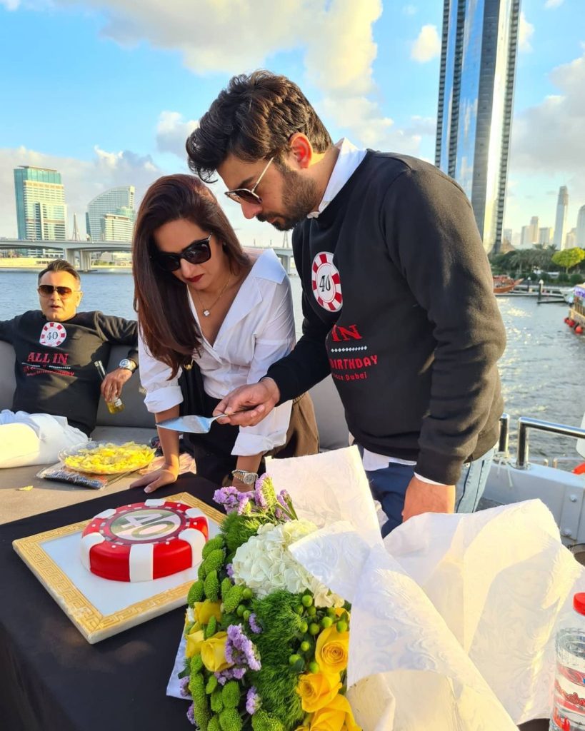 Fawad Khan Cuts His 40th Birthday Cake With Friends In Dubai