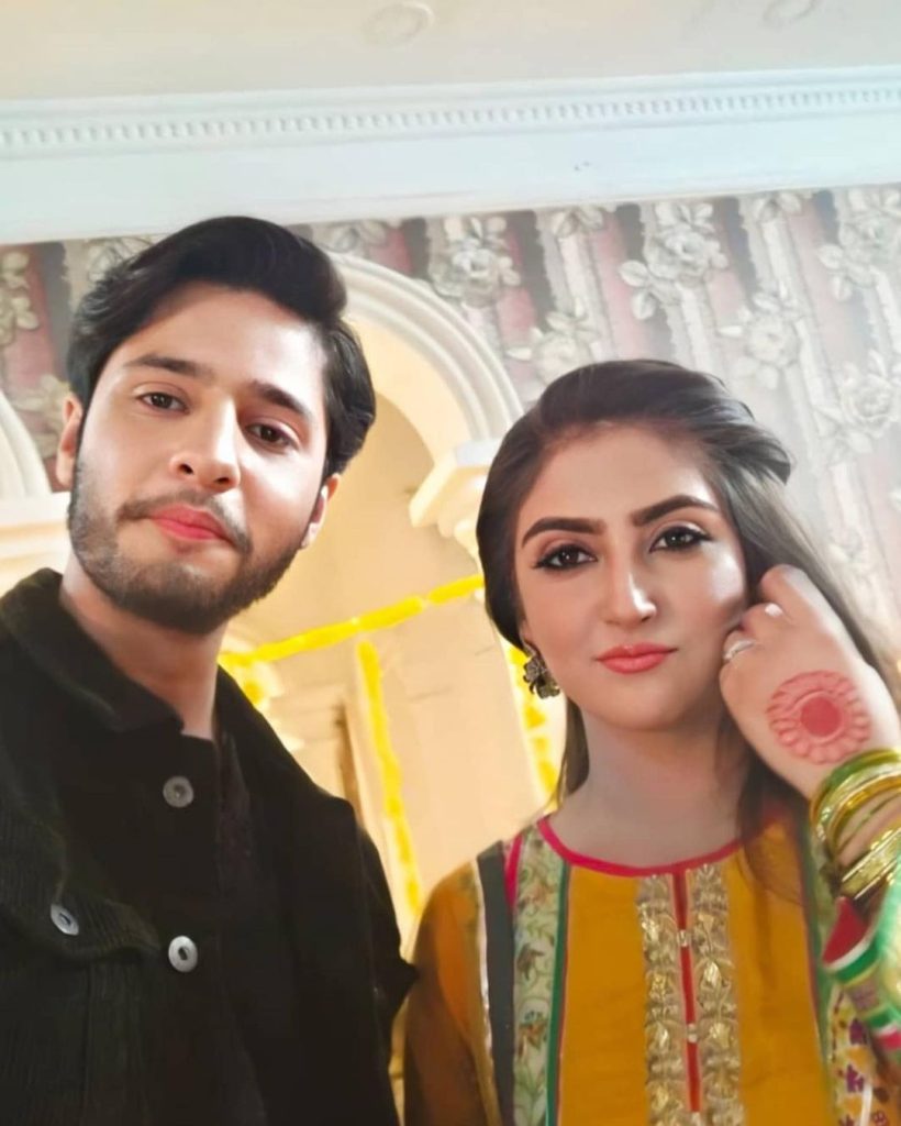 Delightful Clicks Of Hiba Bukhari And Arez Ahmed From the Set Of Inteha-e-Ishq