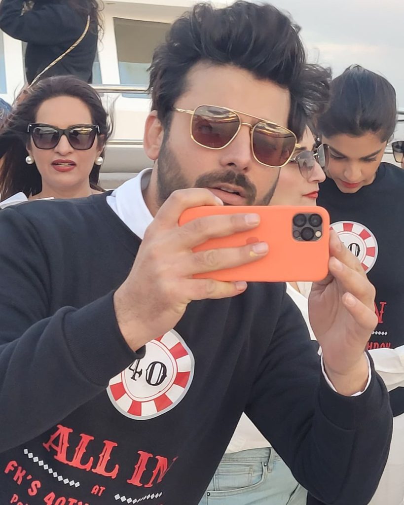 Fawad Khan Cuts His 40th Birthday Cake With Friends In Dubai