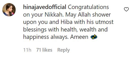 Hiba Bukhari And Arez Ahmed Got Nikkahfied