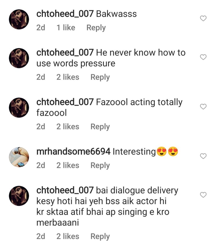 Public Reaction on Atif Aslam's Acting Clip