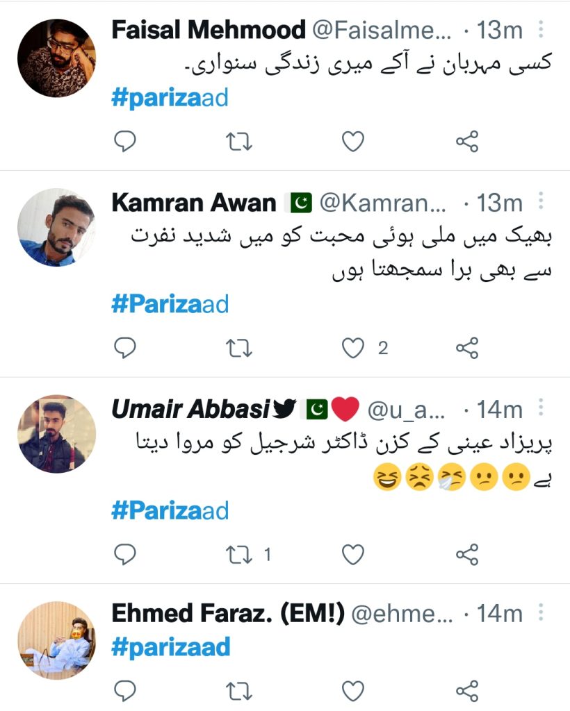 Fans Are Sad For Parizaad Once Again