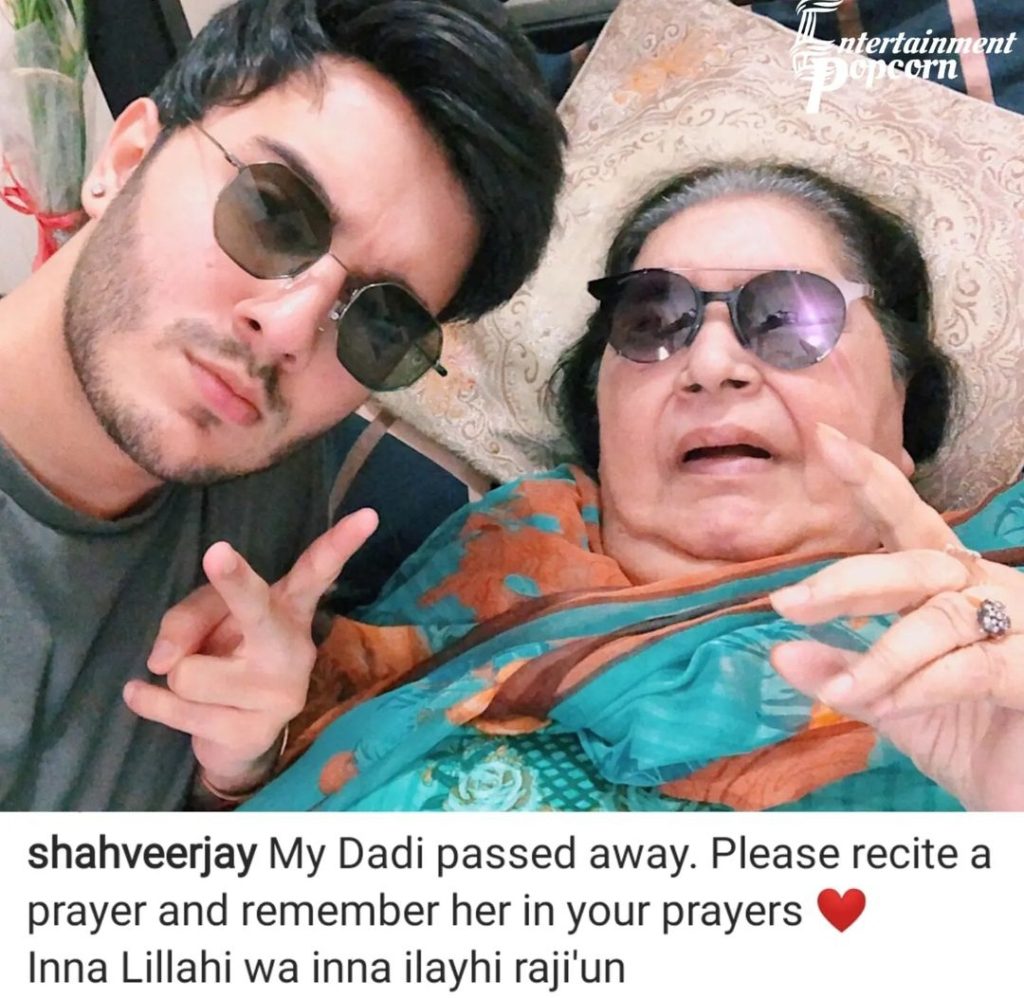 Shahveer Jafry's Grand Mother Passes Away