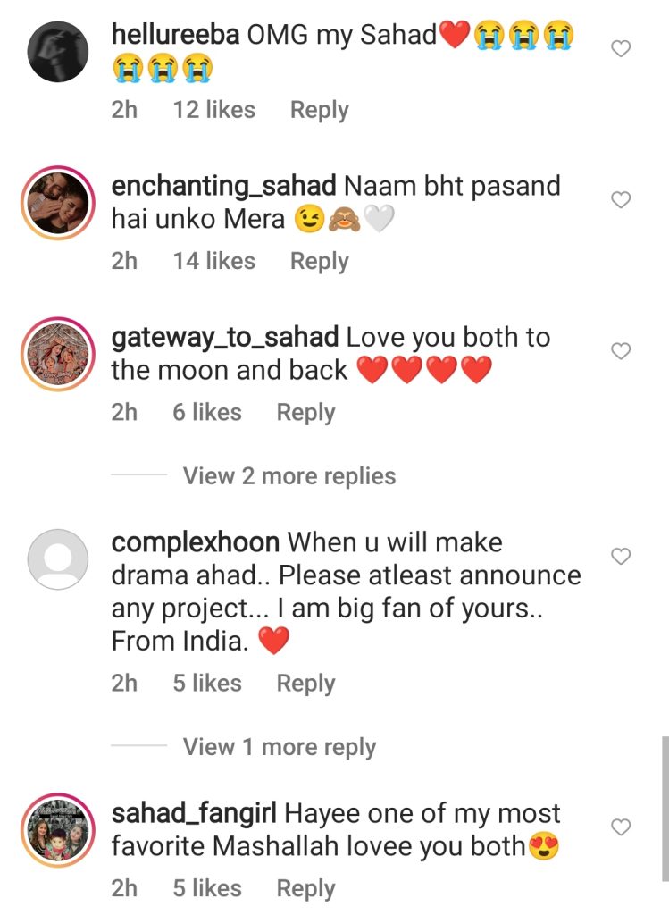 Public reaction on Sajal & Ahad's Recent Instagram Conversation