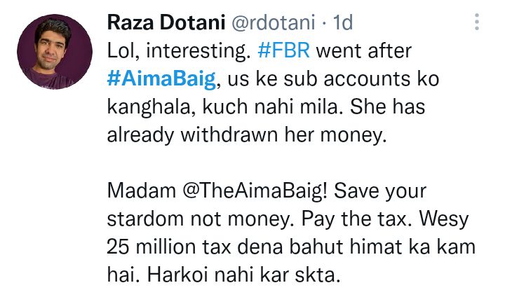 Netizens Criticize Aima Baig On Tax Evasion