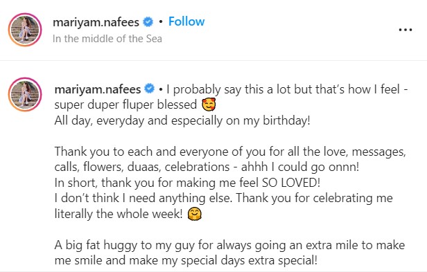 Mariyam Nafees Celebrates Birthday With Husband And Friends On A Yacht