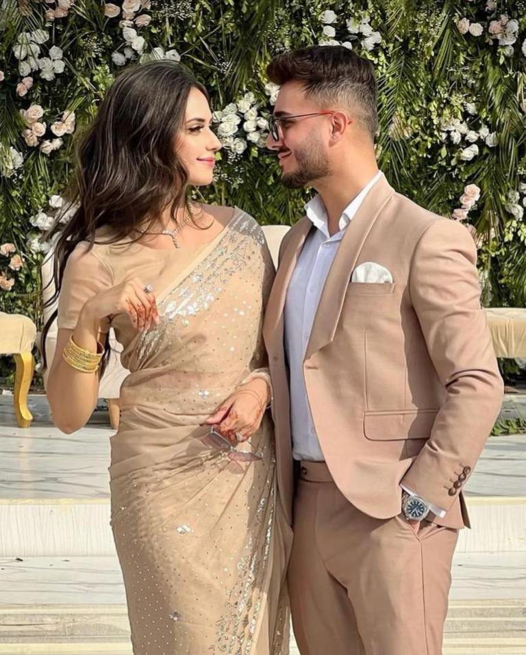 Shahveer Jafry Spotted With Wife Ayesha Beig At A Family Wedding