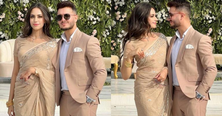 Shahveer Jafry Spotted With Wife Ayesha Beig At A Family Wedding