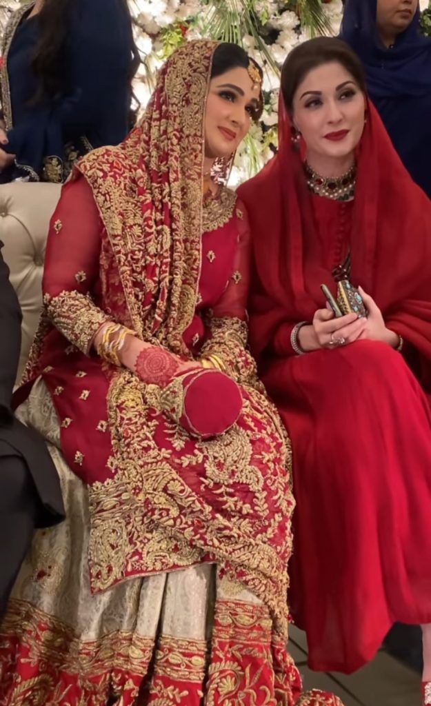 Outfit Details of Maryam Nawaz from a Recent Wedding | Reviewit.pk