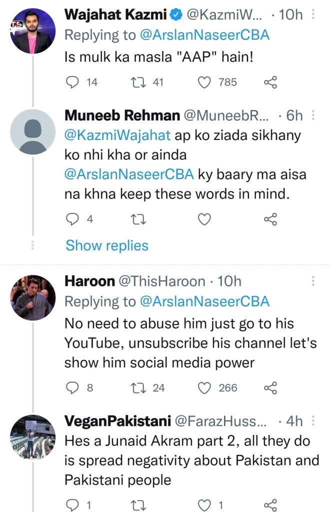 Arsalan Naseer Gets Hate on Twitter