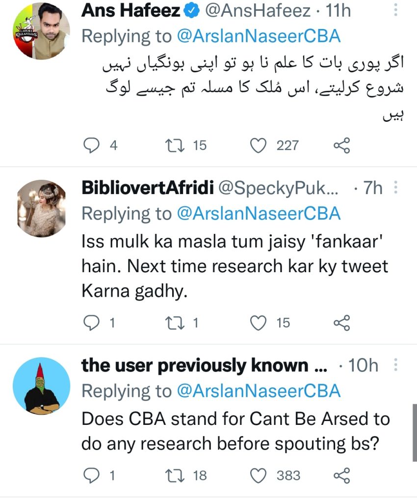 Arsalan Naseer Gets Hate on Twitter