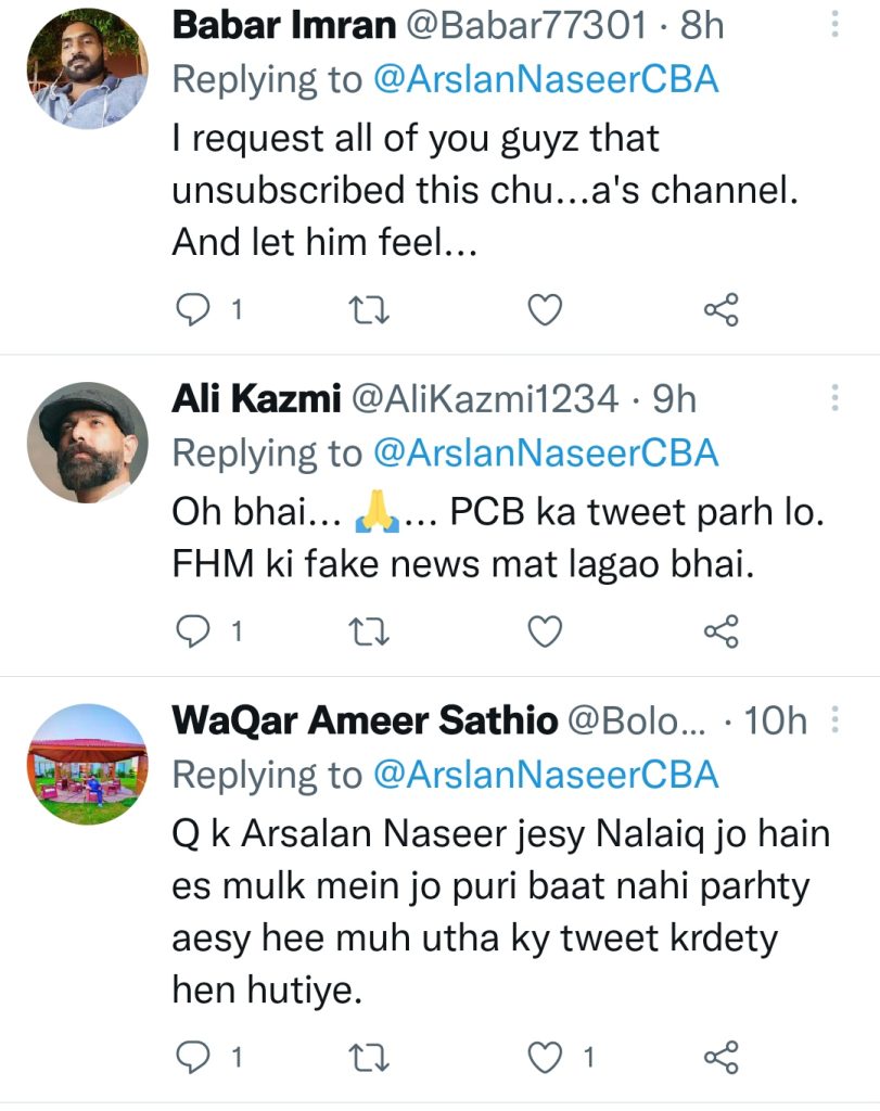 Arsalan Naseer Gets Hate on Twitter