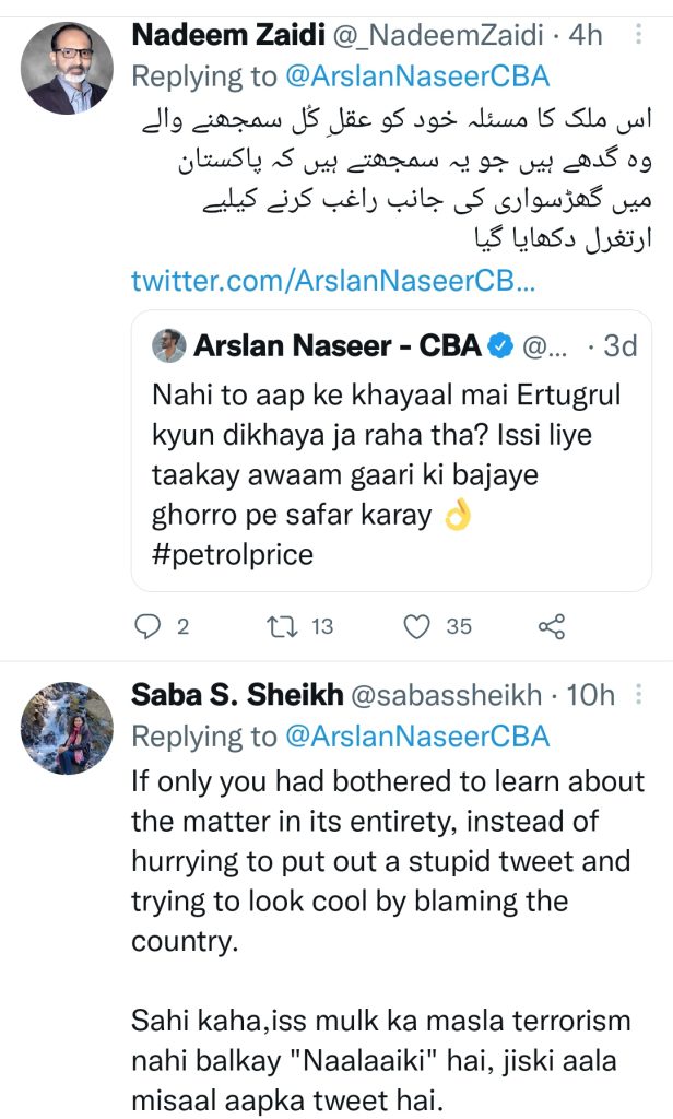 Arsalan Naseer Gets Hate on Twitter