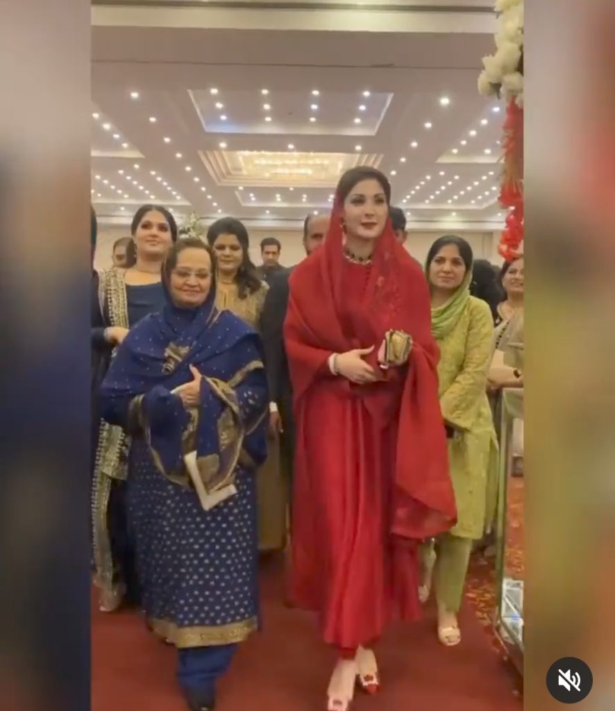 Outfit Details of Maryam Nawaz from a Recent Wedding