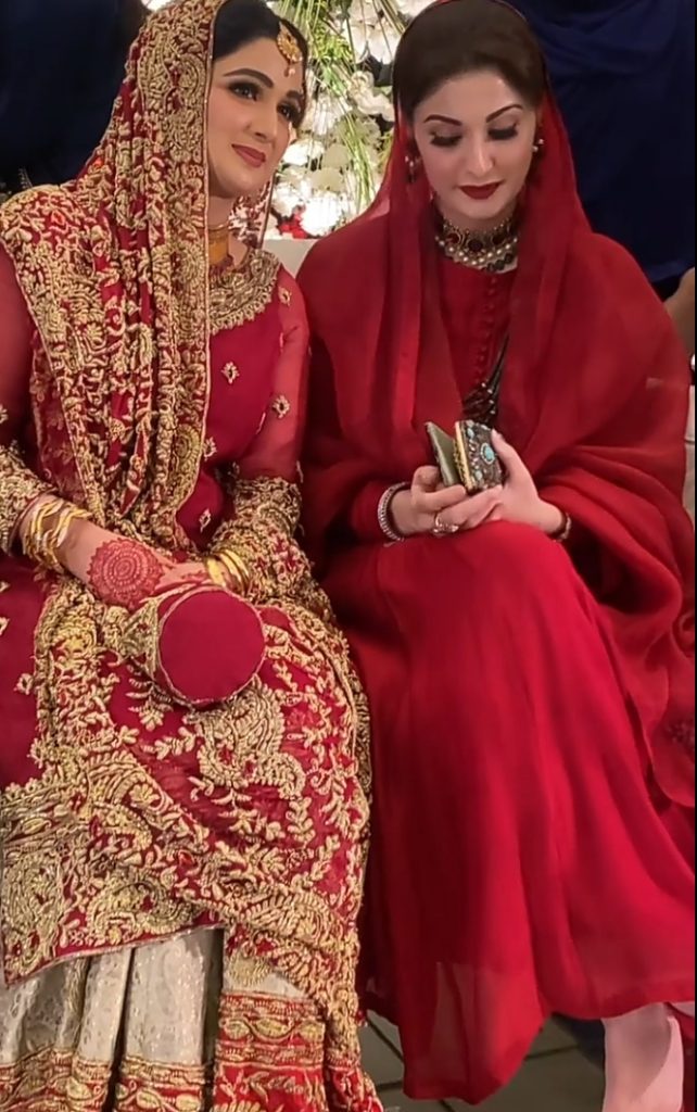 Outfit Details of Maryam Nawaz from a Recent Wedding