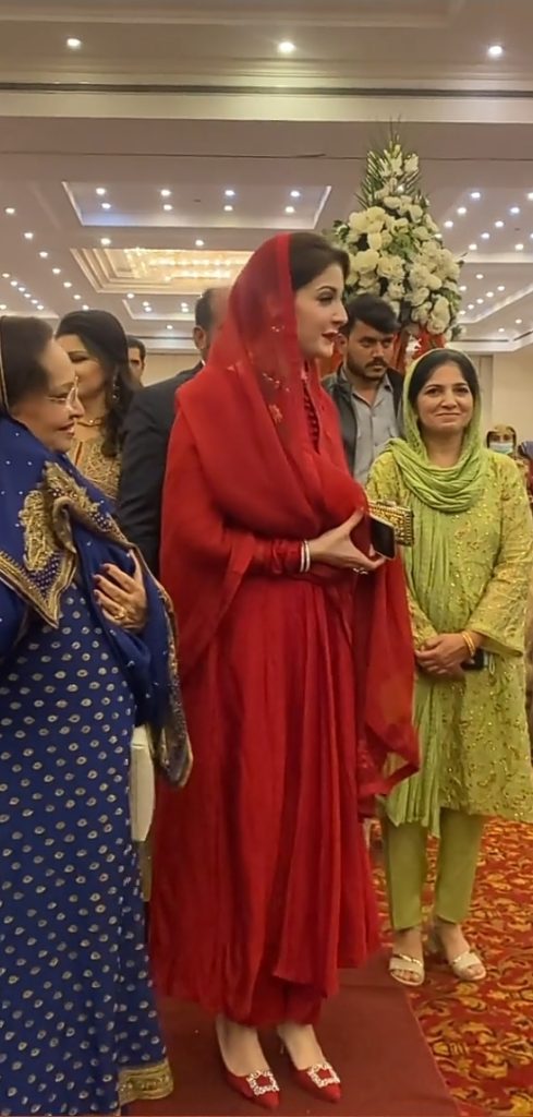 Outfit Details of Maryam Nawaz from a Recent Wedding