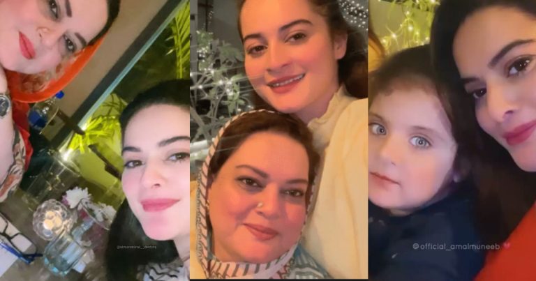 Aiman Khan And Minal Khan Dining Out With Their Mother