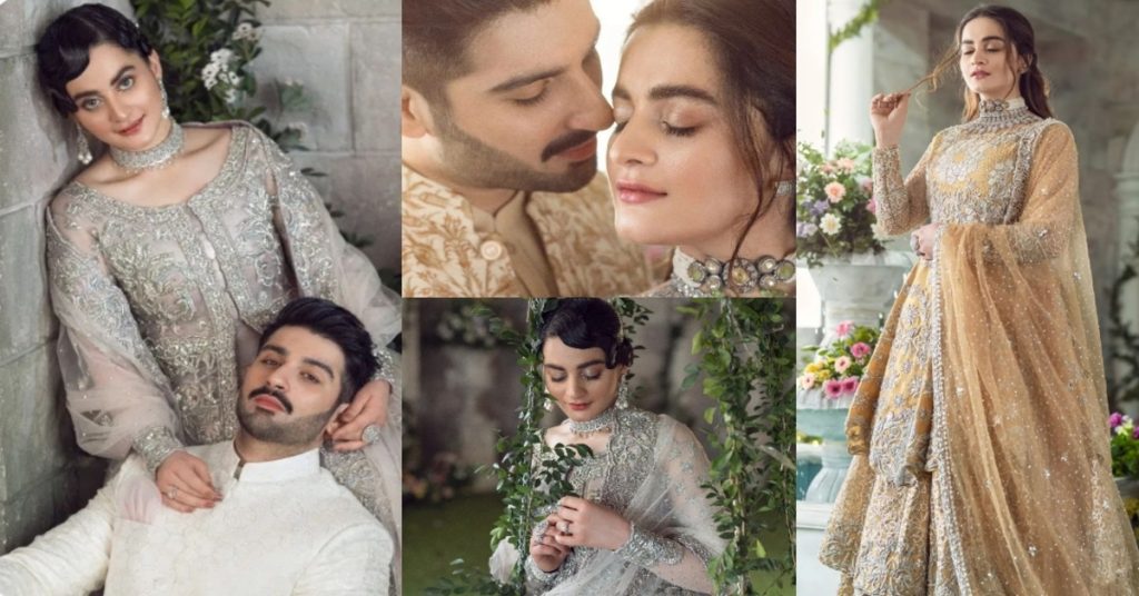 Aiman Khan & Muneeb Butt Beautiful Bridal Photoshoot for R-Sheen