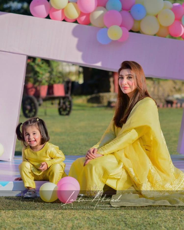 Aisha Khan with her Husband And Daughter Spotted at a Recent Wedding