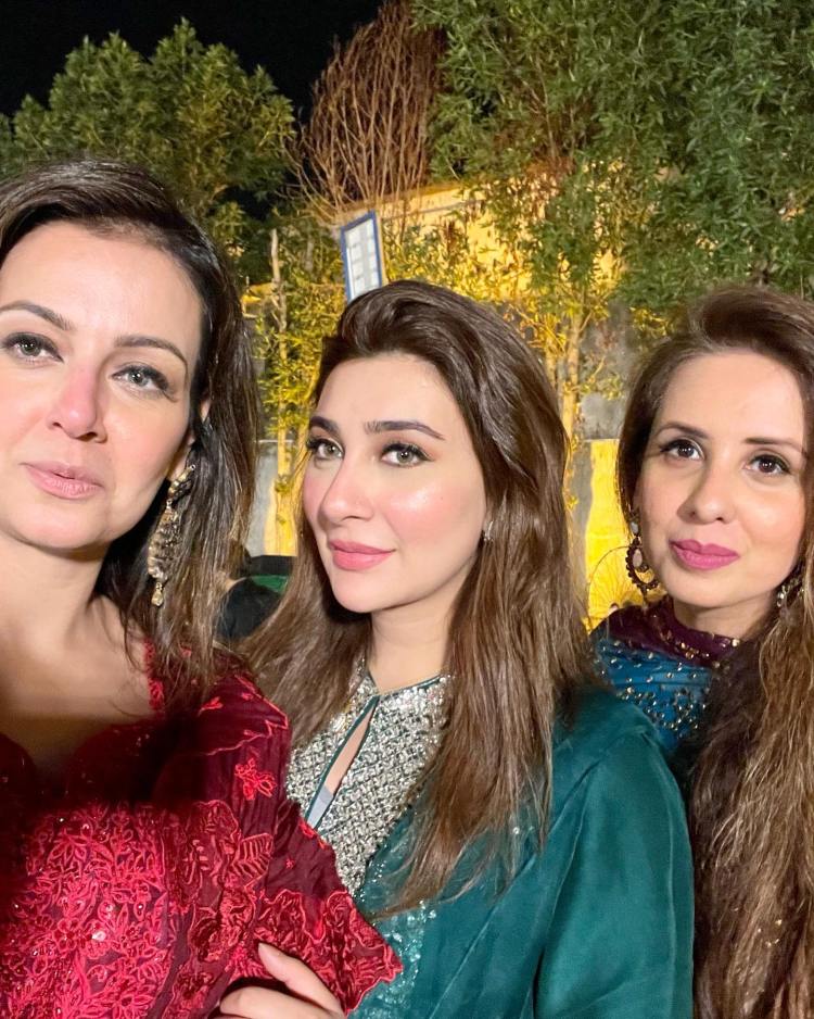 Aisha Khan with her Husband And Daughter Spotted at a Recent Wedding