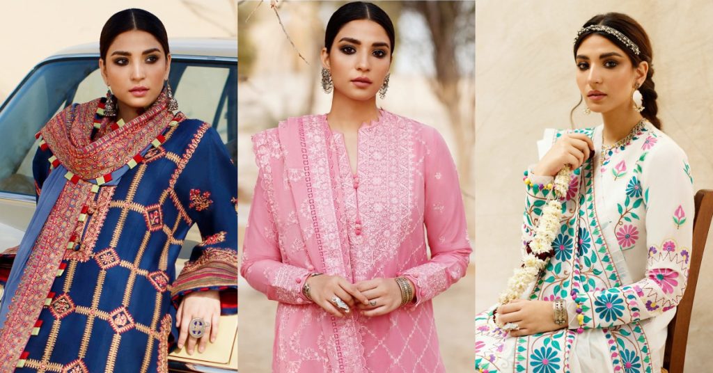 Zaha Lawn Collection’22 Featuring Ramsha Khan