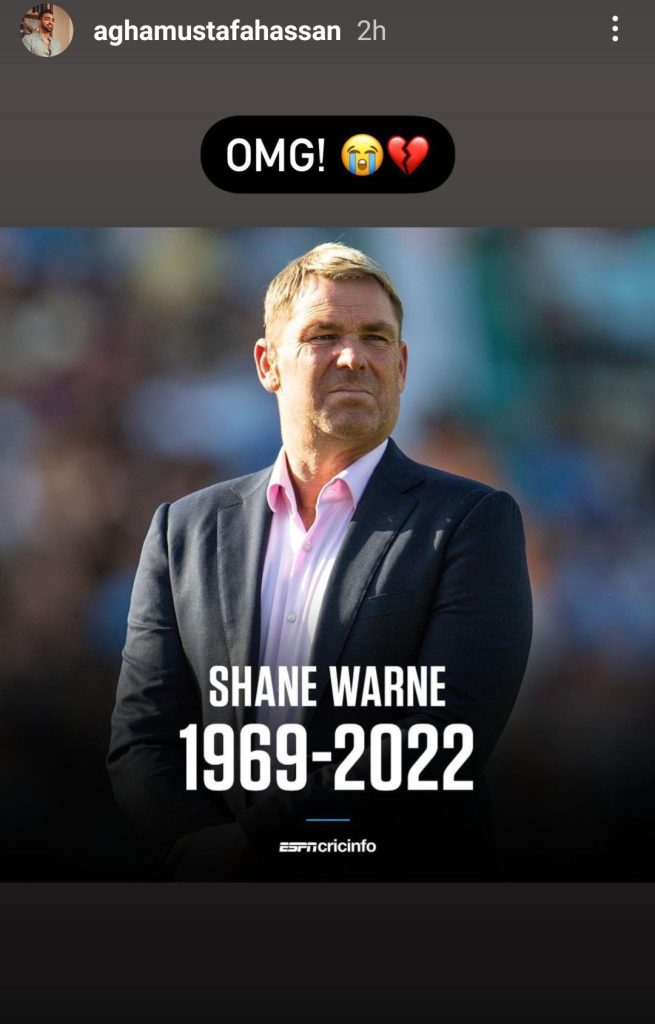 Pakistani Celebrities Extend Condolences On Shane Warne's Untimely Death